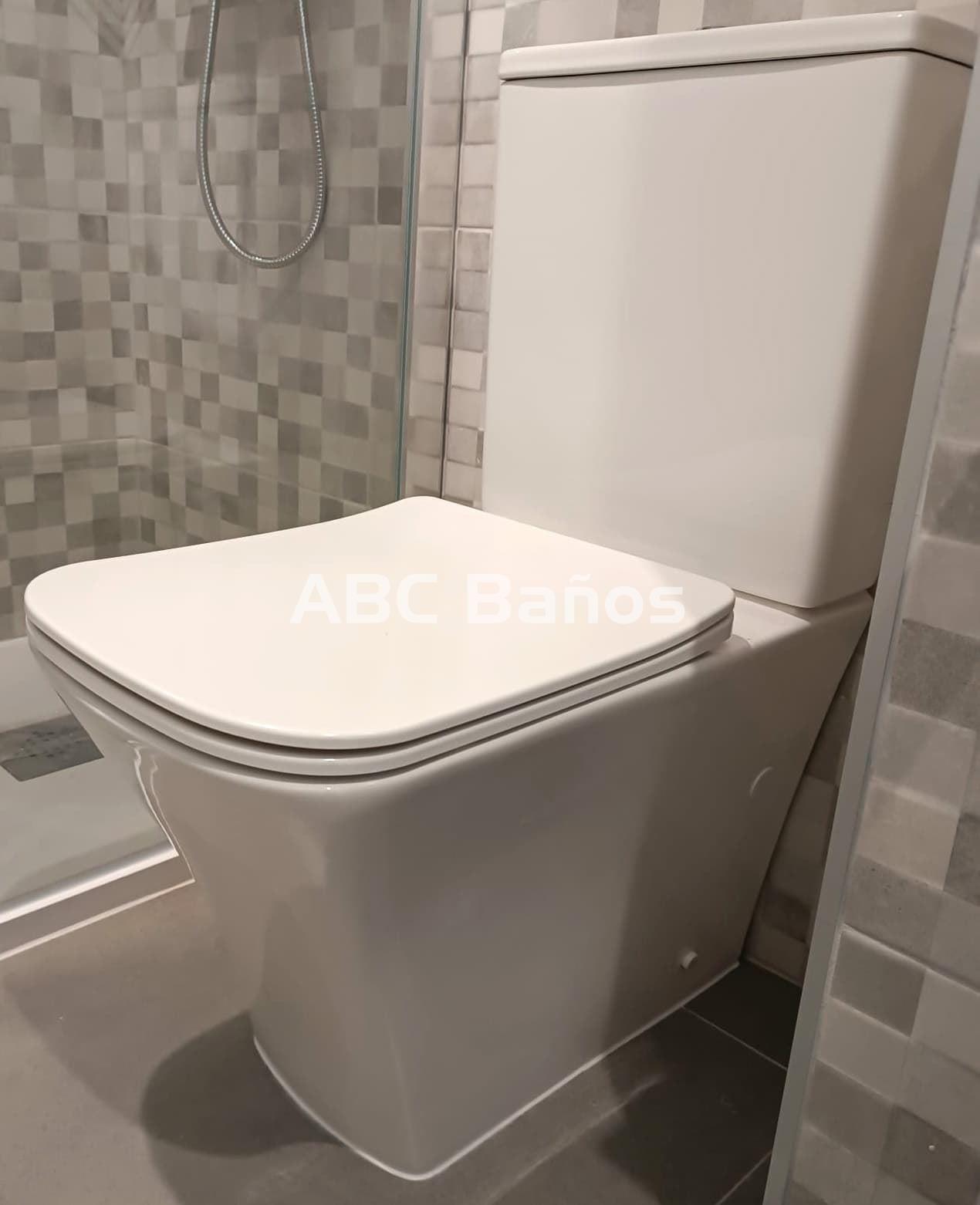 Inodoro WC Cierre Suave Doble Cisterna Cerámica Váter Baño Blanco